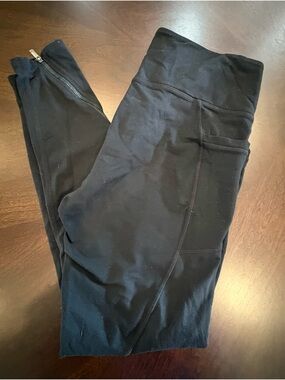 Athleta Black High-Waist Leggings with Side Pocket